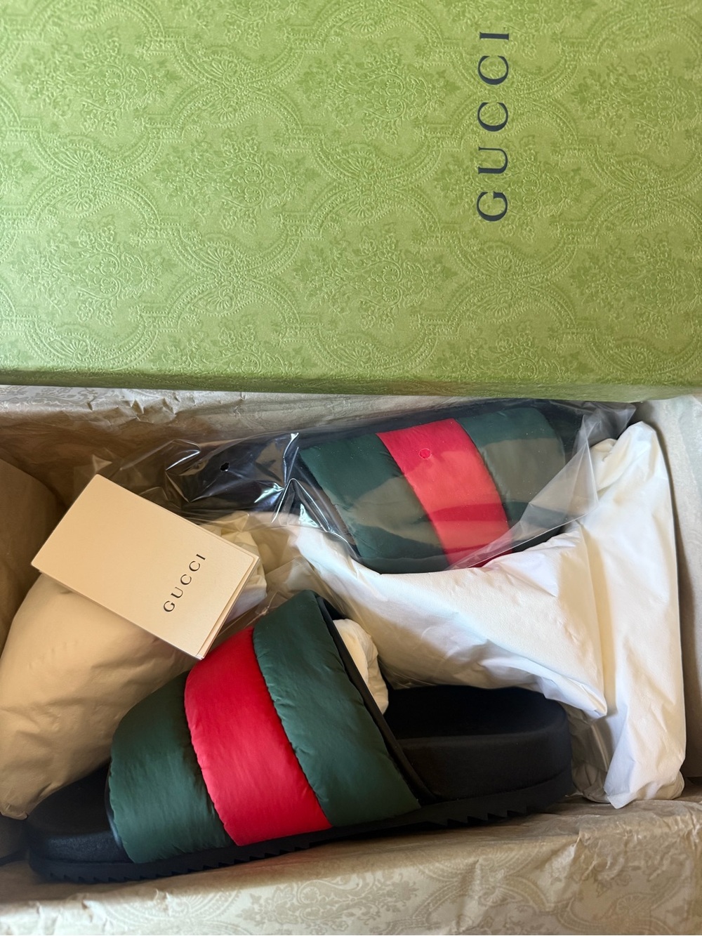 Gucci Green and Red Sandals women size 38 new